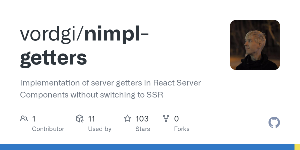 GitHub - alexdln/nimpl-getters: Implementation of server getters in React Server Components without switching to SSR