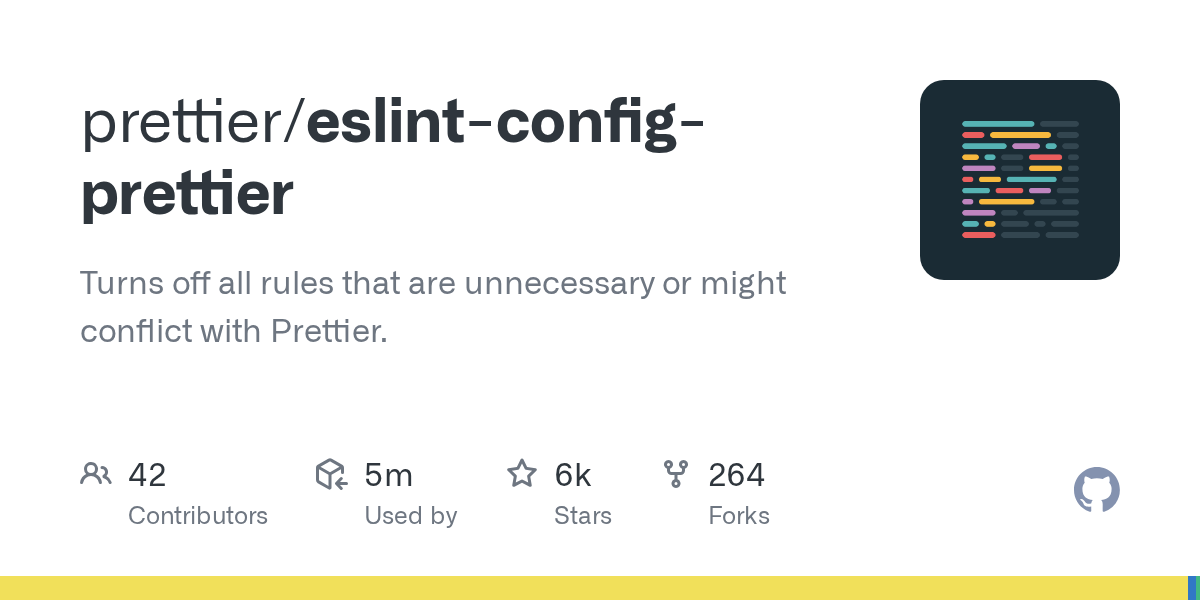 GitHub - prettier/eslint-config-prettier: Turns off all rules that are unnecessary or might conflict with Prettier.
