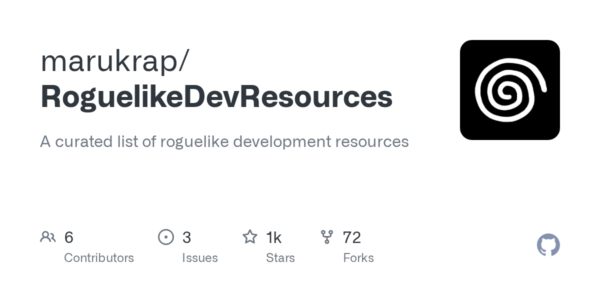 GitHub - marukrap/RoguelikeDevResources: A curated list of roguelike development resources