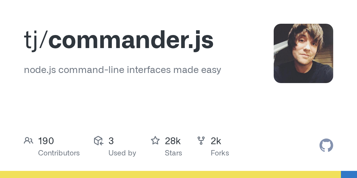 GitHub - tj/commander.js: node.js command-line interfaces made easy