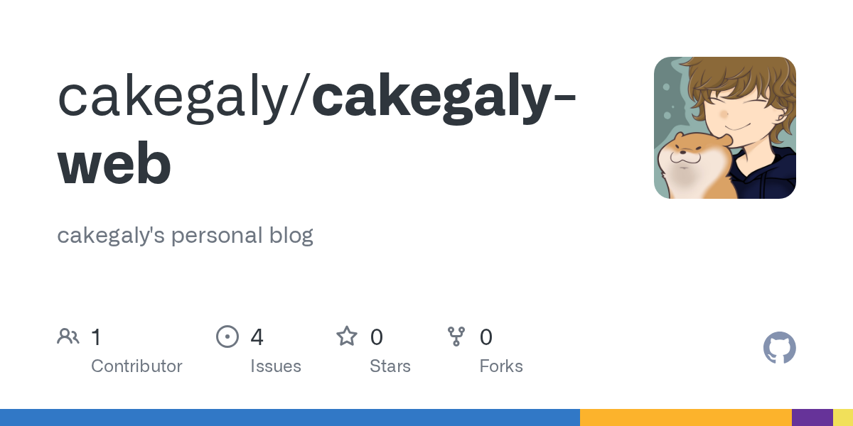 GitHub - cakegaly/cakegaly-web: cakegaly's personal blog